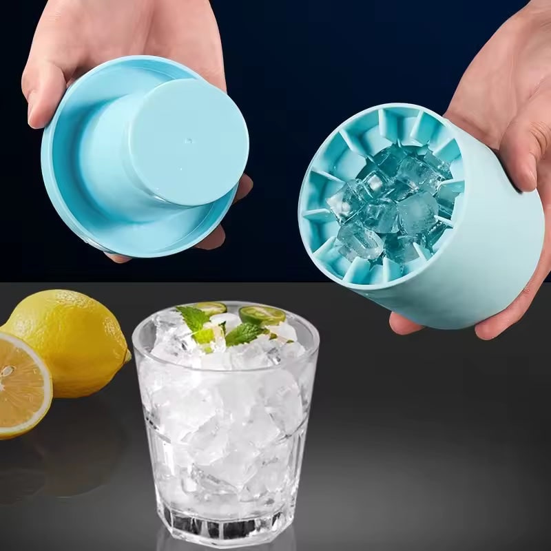 Moule à glaçons en silicone en forme de gobelet avec couvercle