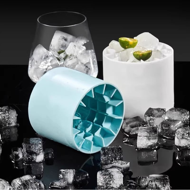 Moule à glaçons en silicone en forme de gobelet avec couvercle