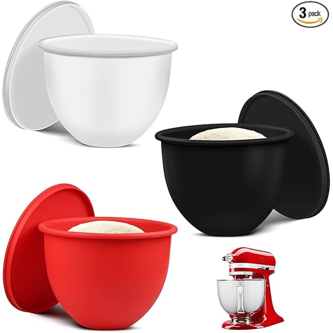 Doublure de bol en silicone avec couvercle pour robot pâtissier