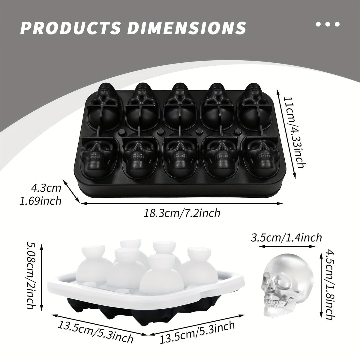 Moule à glaçons en silicone en forme de crâne