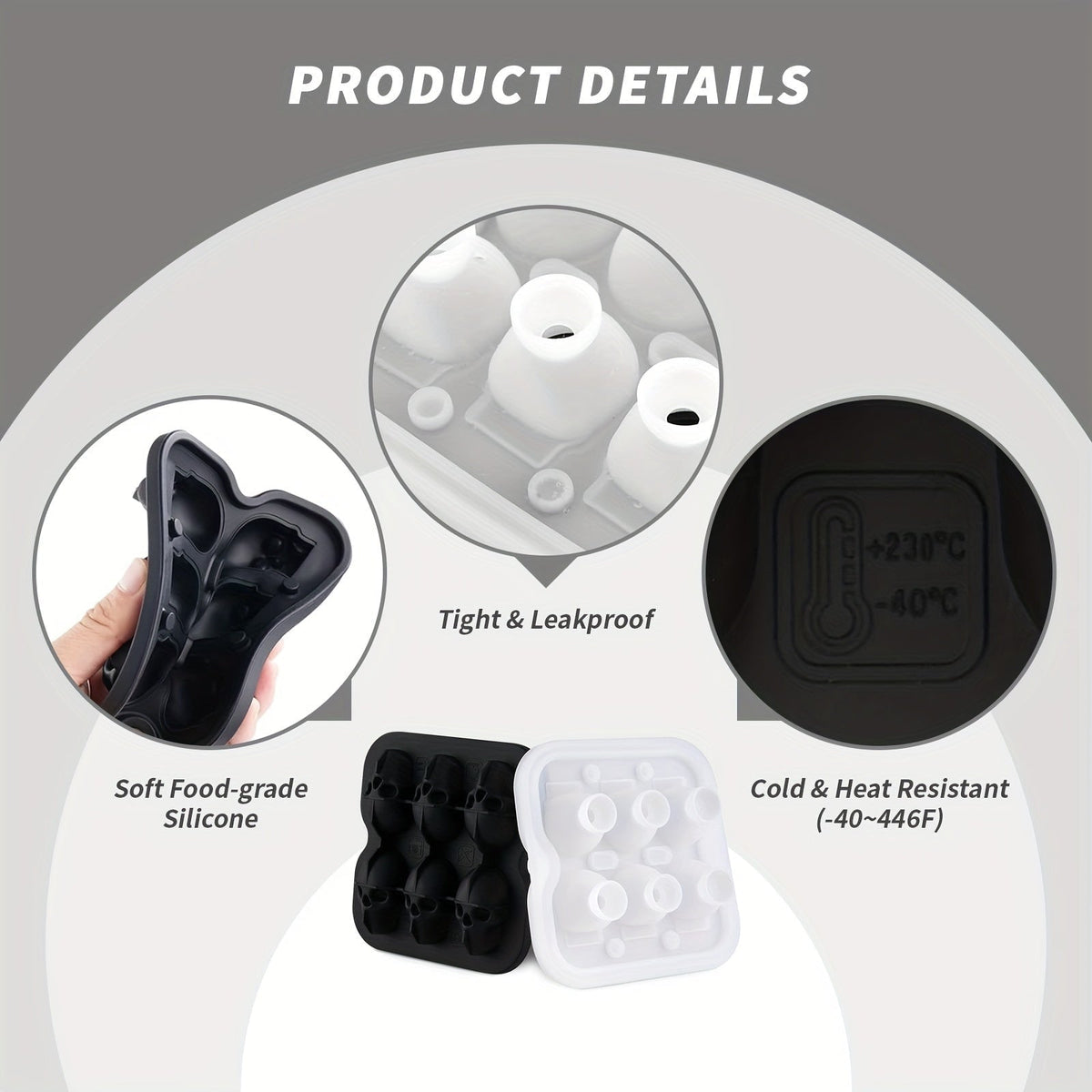 Moule à glaçons en silicone en forme de crâne