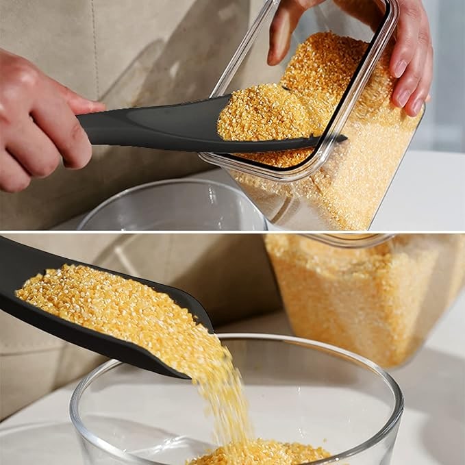 Cuillère-spatule en silicone avec manche en bois