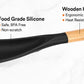 Cuillère-spatule en silicone avec manche en bois