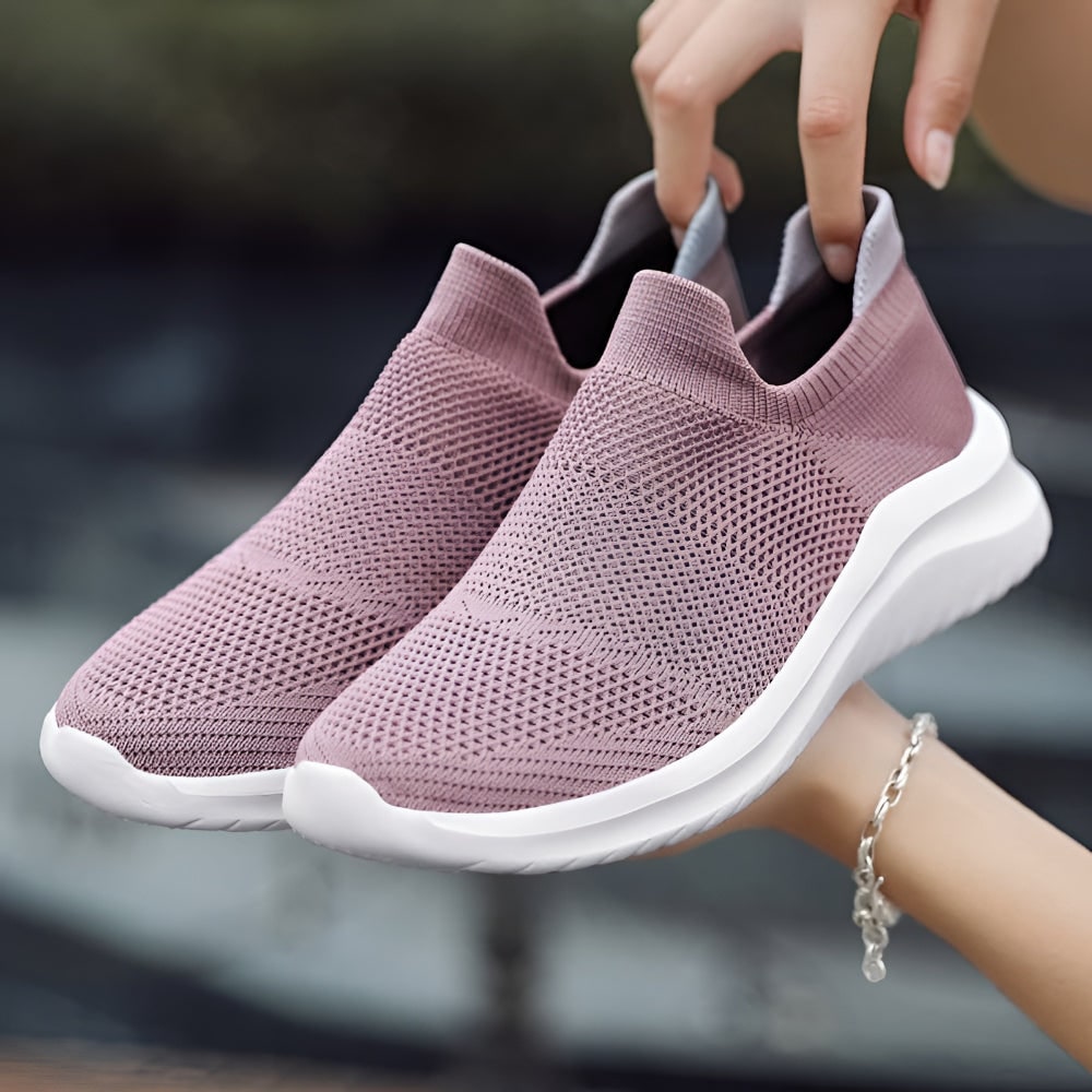 Baskets à enfiler pour femme en maille avec semelle en mousse