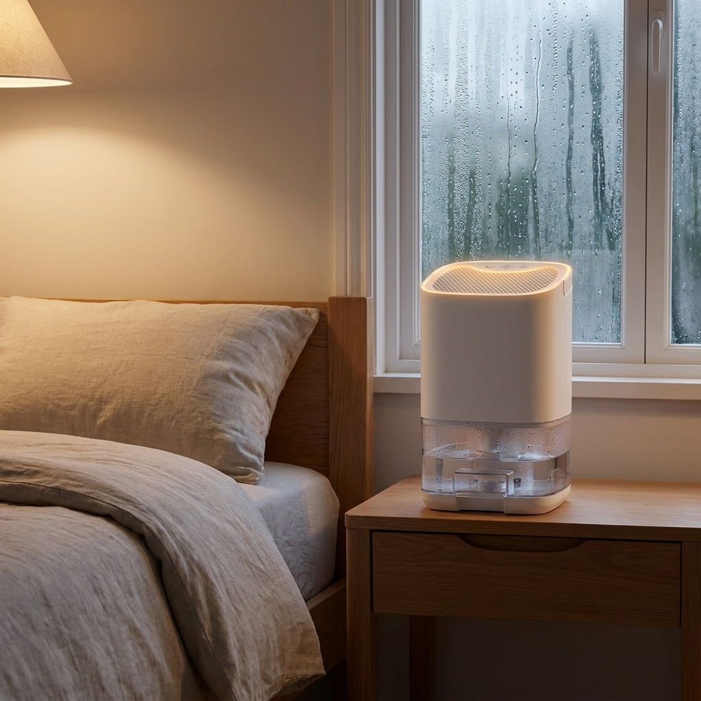 Déshumidificateur compact à réservoir de 1 litre et veilleuse