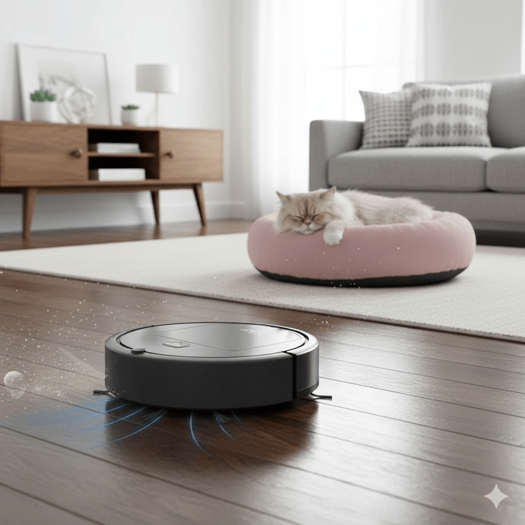 Robot aspirateur compact à double brosse latérale