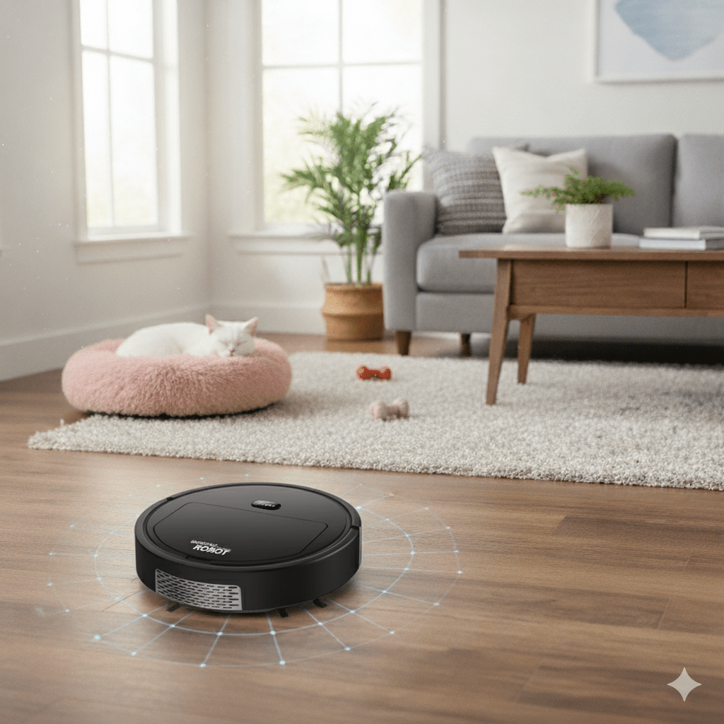 Robot aspirateur compact à double brosse latérale