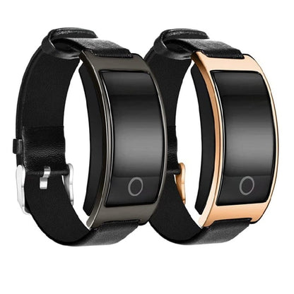 Montre connectée à écran OLED et bracelet en cuir