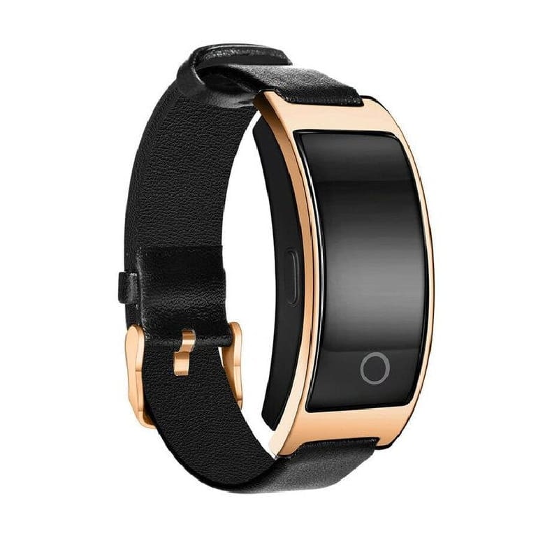 Montre connectée à écran OLED et bracelet en cuir