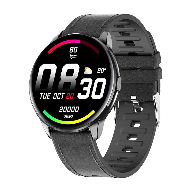 Montre connectée ronde à écran tactile IPS de 1,32 pouce
