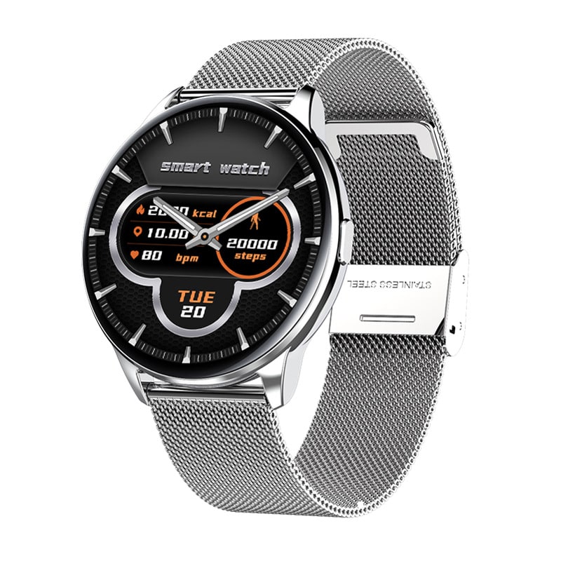 Montre connectée ronde à écran tactile IPS de 1,32 pouce