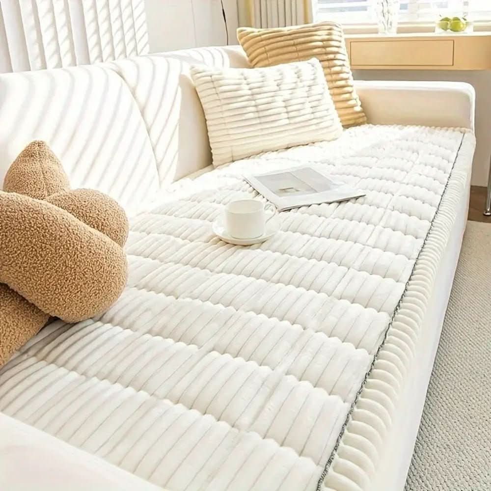 Jeté d'assise de canapé en matière pelucheuse matelassée