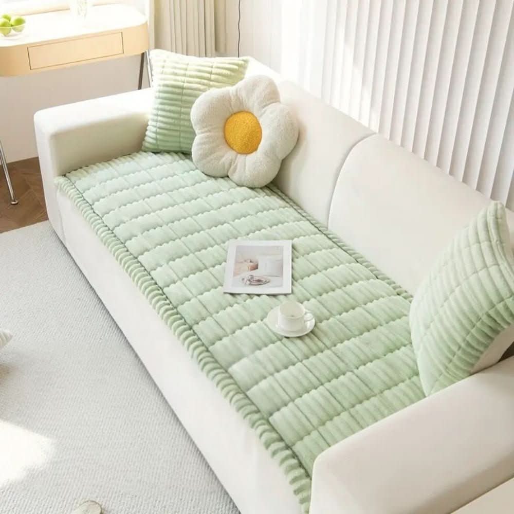 Jeté d'assise de canapé en matière pelucheuse matelassée