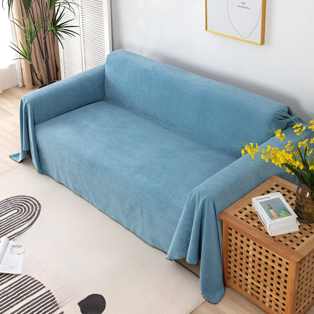 Jeté de canapé déperlant à bord festonné