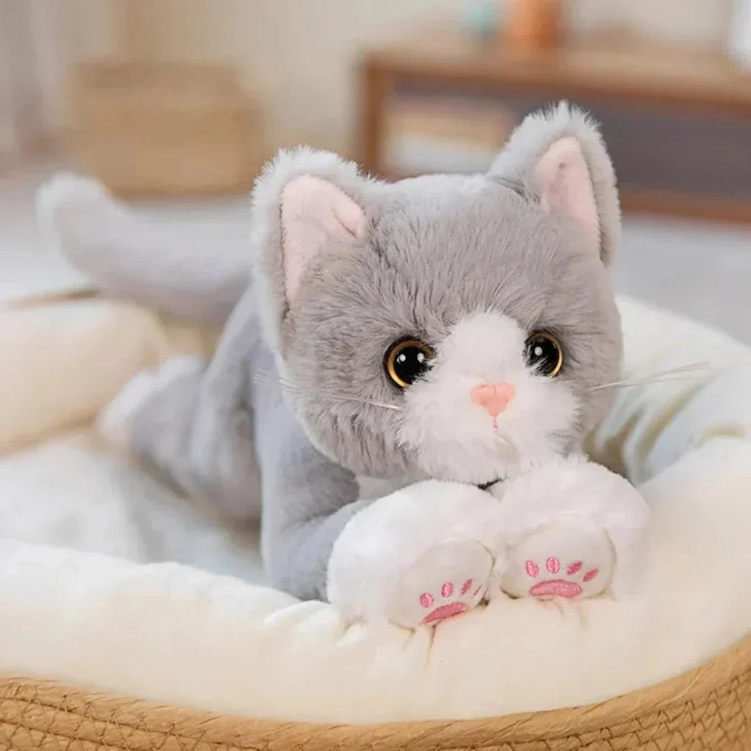 Peluche chat à longue queue, hauteur 53 cm