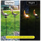 Lampe solaire sur piquet en métal et verre craquelé