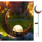 Lampe solaire sur piquet en métal et verre craquelé
