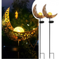 Lampe solaire sur piquet en métal et verre craquelé