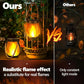 Lanterne solaire à effet flamme avec anse en corde