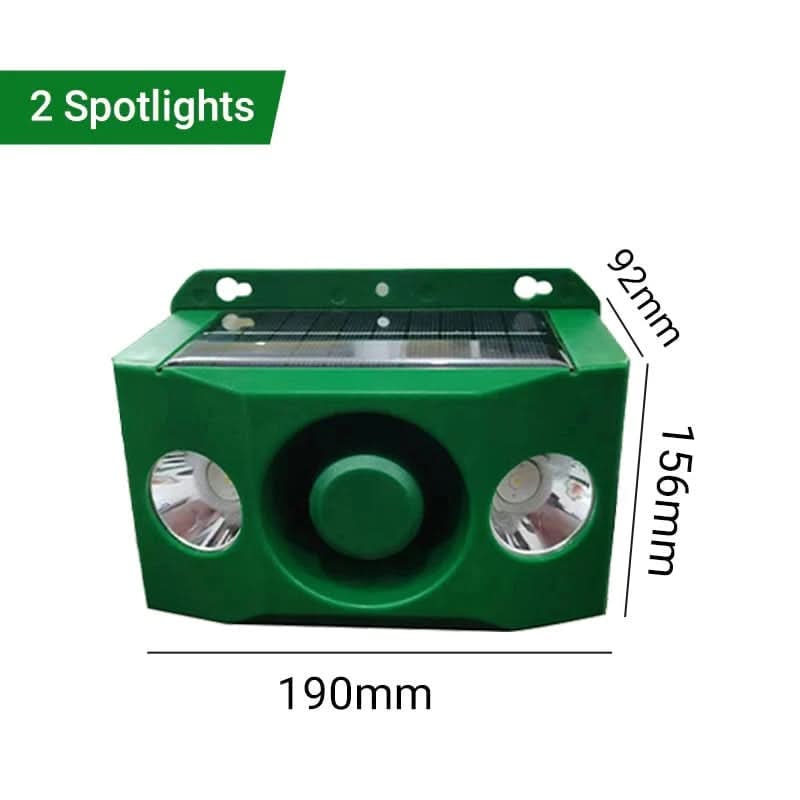 Dispositif solaire extérieur avec alarme et flashs lumineux