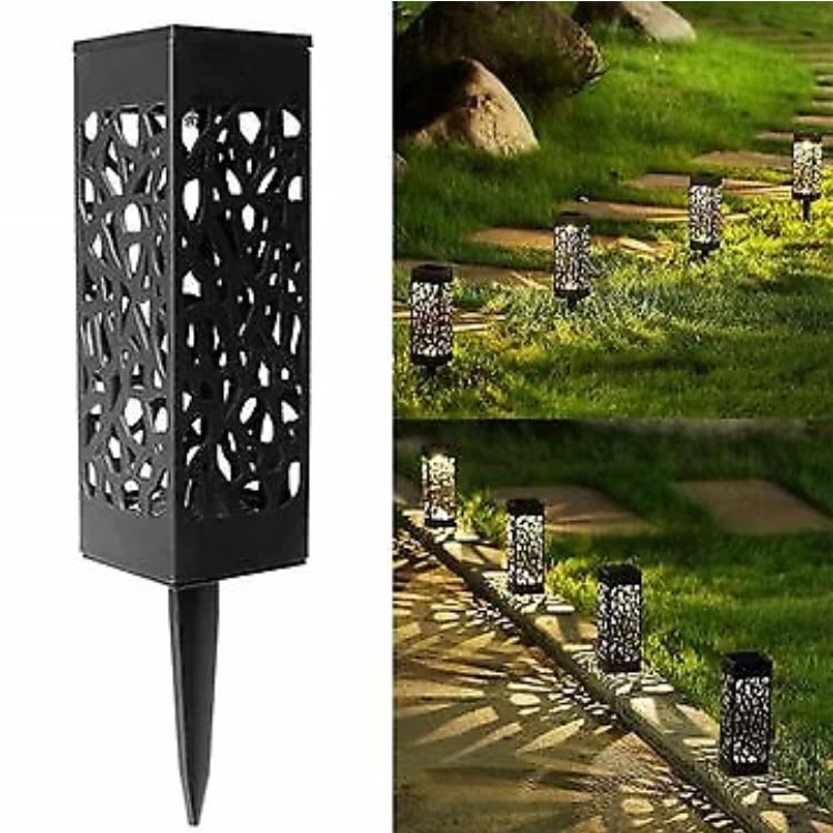 Borne solaire de jardin à motif ajouré