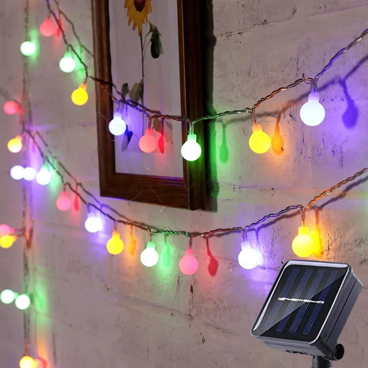 Guirlande solaire extérieure à globes dépolis