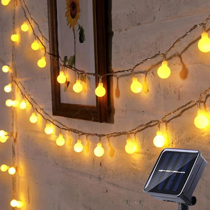 Guirlande solaire extérieure à globes dépolis