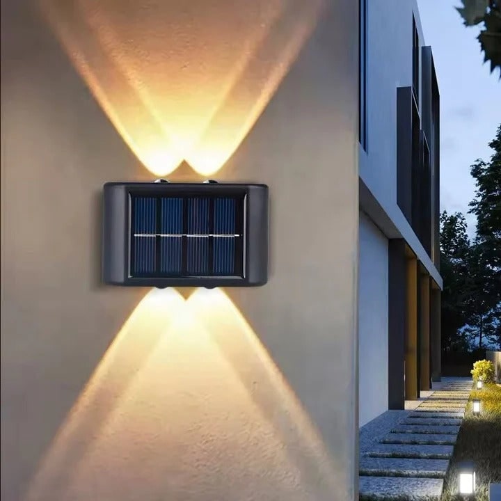 Applique solaire extérieure à double faisceau, blanc chaud ou froid