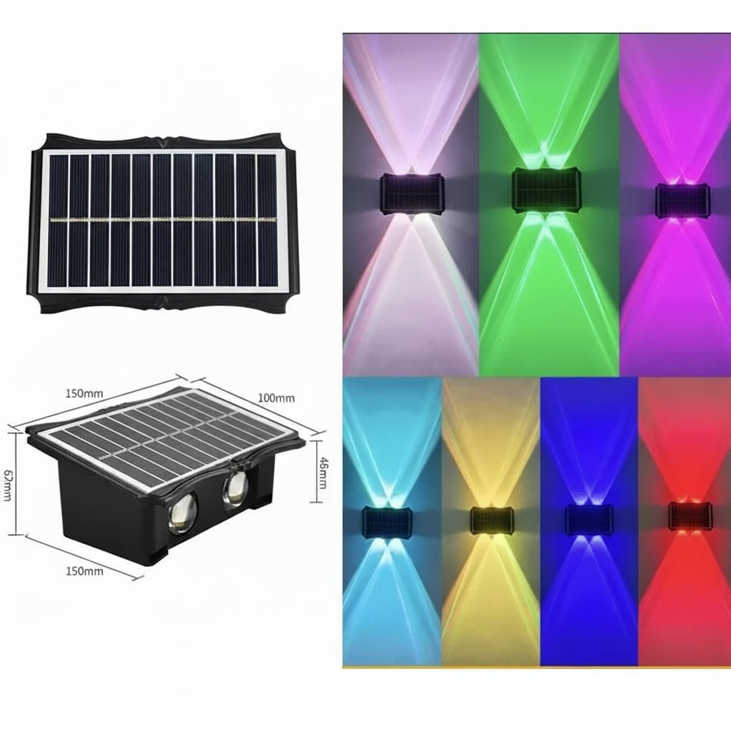 Applique solaire extérieure à éclairage vers le haut et le bas