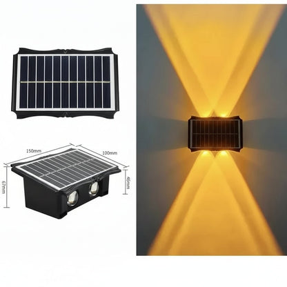 Applique solaire extérieure à éclairage vers le haut et le bas