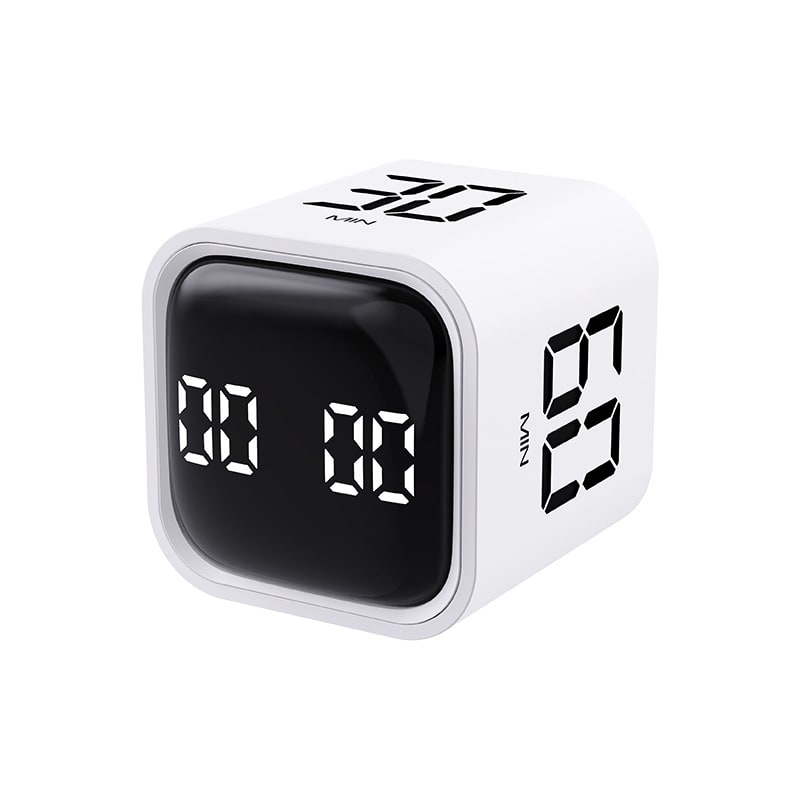 Minuteur numérique cubique rechargeable avec capteur de gravité