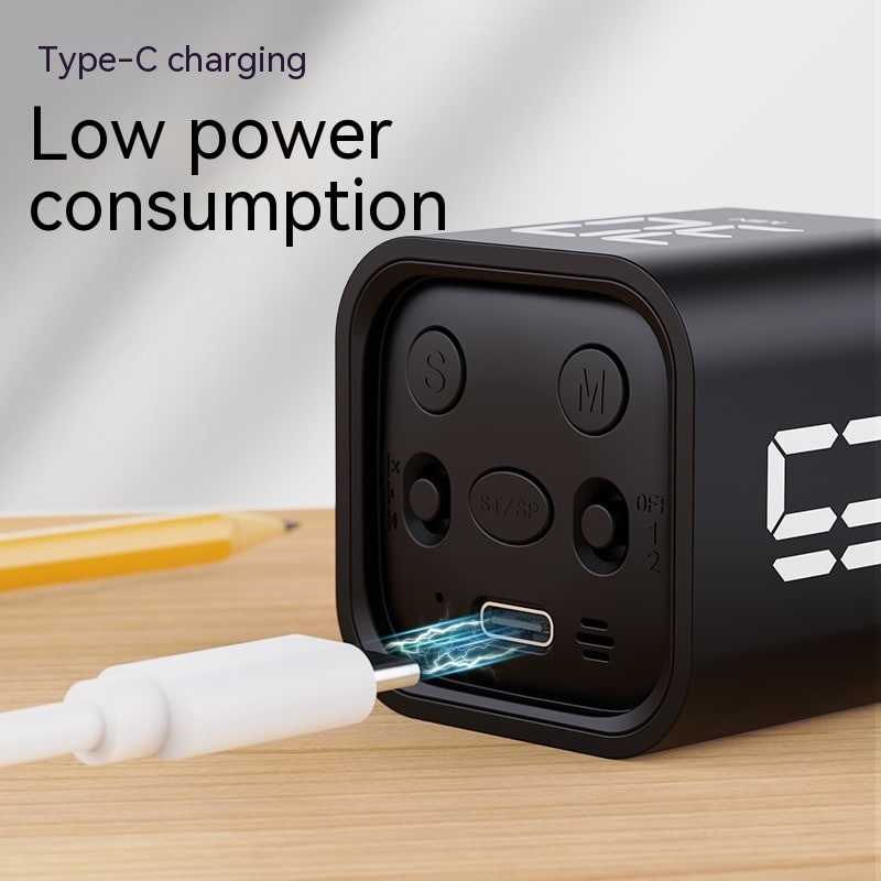 Minuteur numérique cubique rechargeable avec capteur de gravité