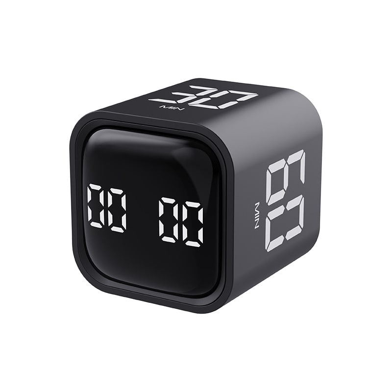 Minuteur numérique cubique rechargeable avec capteur de gravité