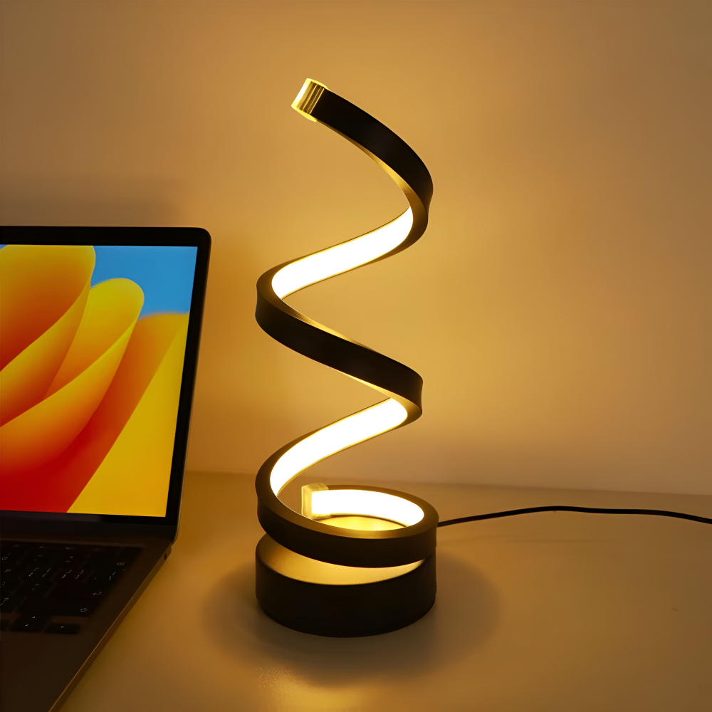 Lampe de table à DEL en spirale avec teinte réglable