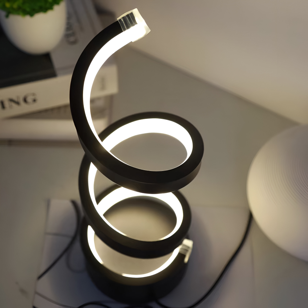 Lampe de table à DEL en spirale avec teinte réglable