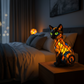 Lampe de table chat en verre coloré à motif mosaïque