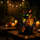 Lampe de table chat en verre coloré à motif mosaïque