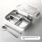 Boîte-repas à compartiments avec intérieur inox et couverts