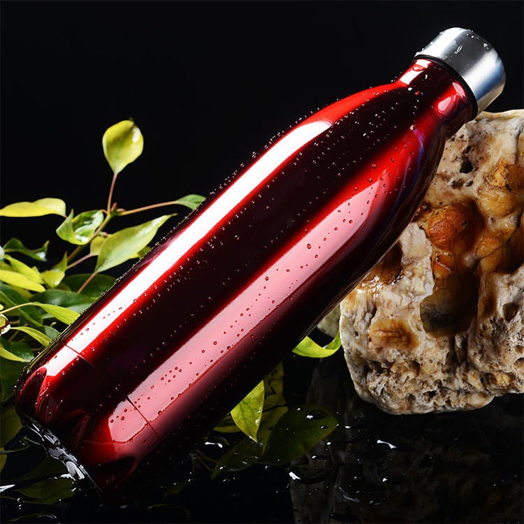 Bouteille isotherme en acier inoxydable avec bouchon à vis