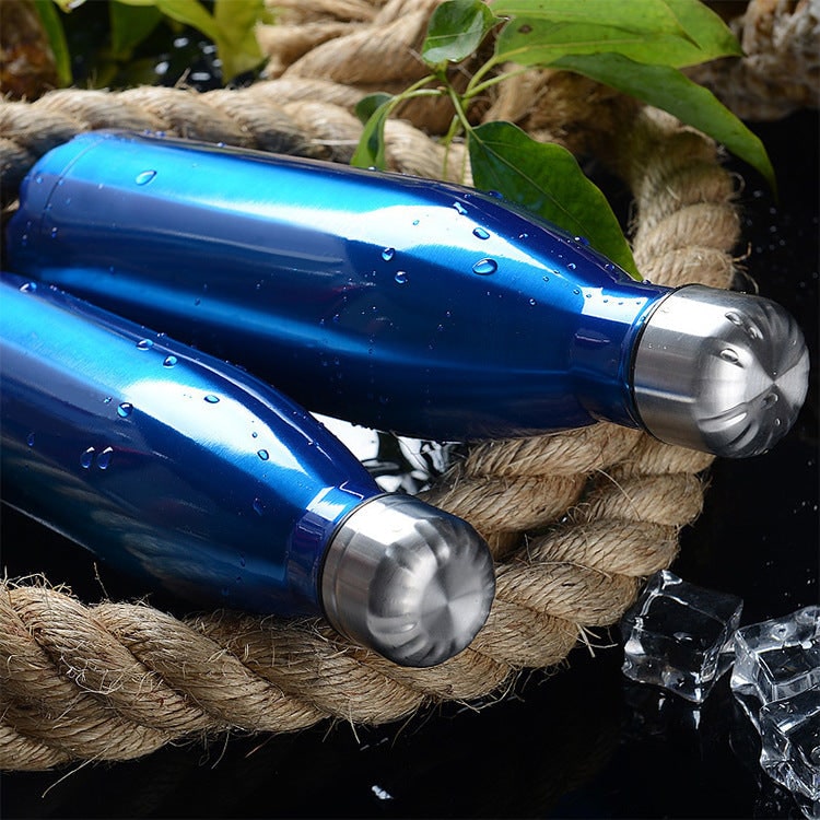 Bouteille isotherme en acier inoxydable avec bouchon à vis