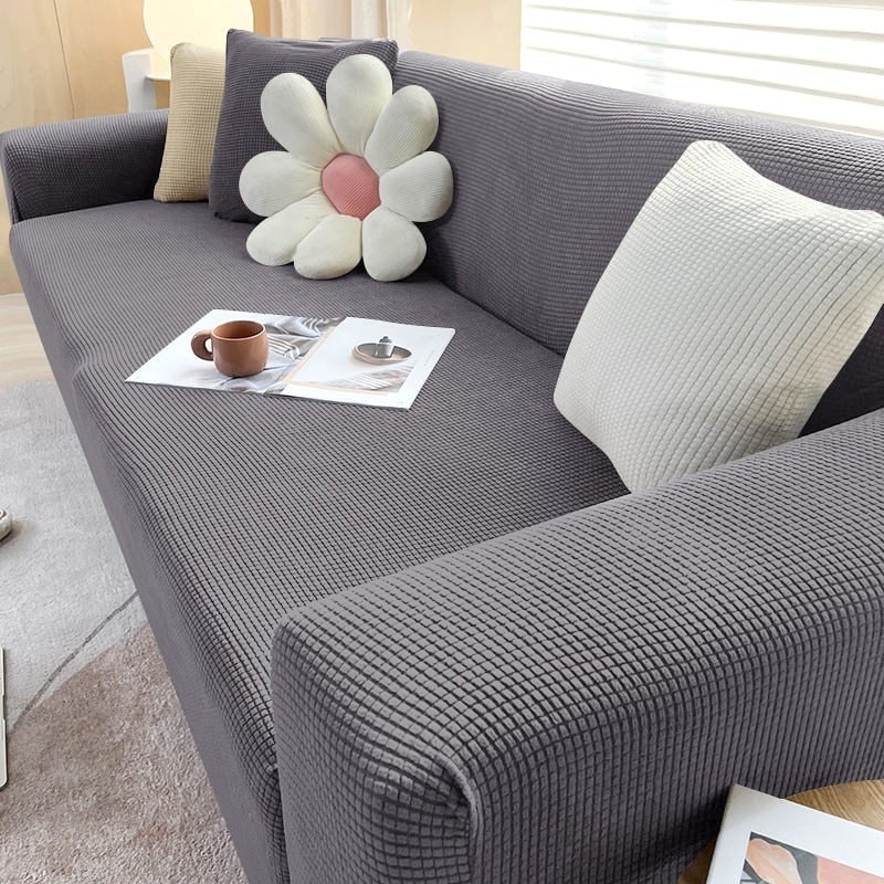 Housse de canapé extensible en maille gaufrée