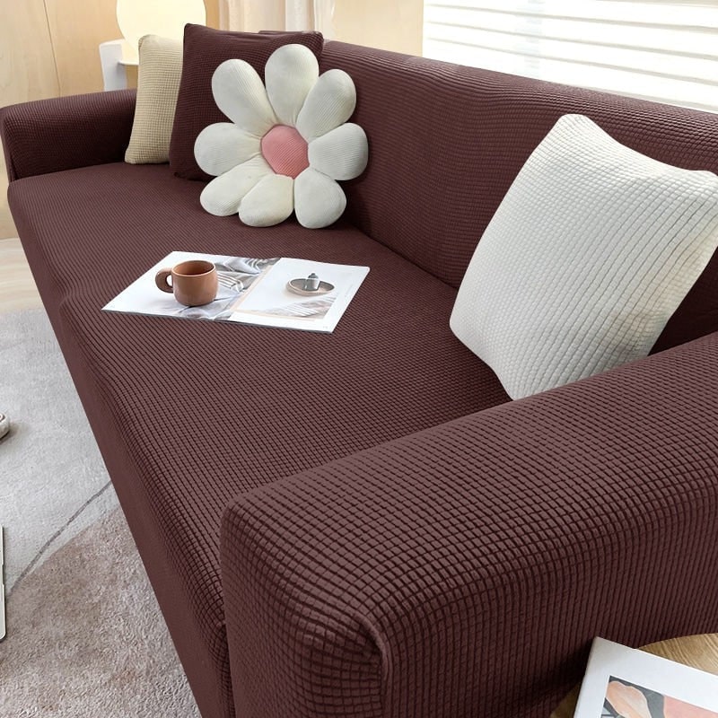 Housse de canapé extensible en maille gaufrée