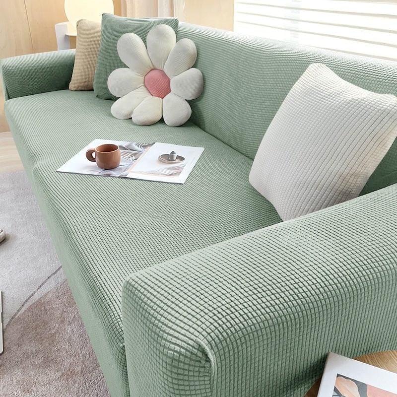 Housse de canapé extensible en maille gaufrée
