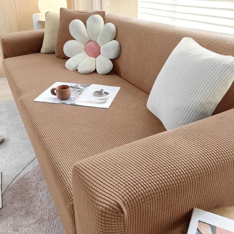 Housse de canapé extensible en maille gaufrée