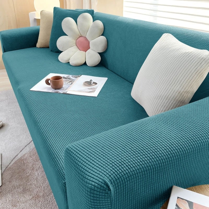 Housse de canapé extensible en maille gaufrée