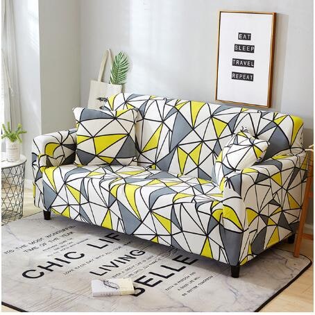 Housse de canapé extensible avec housses de coussin assorties