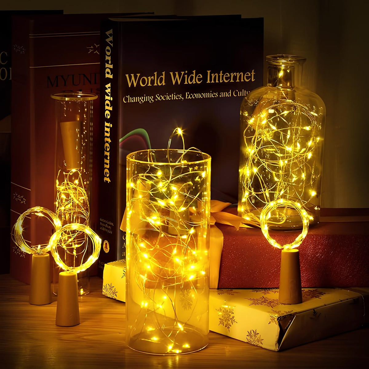 Guirlande lumineuse à micro-DEL sur fil flexible, alimentation par piles