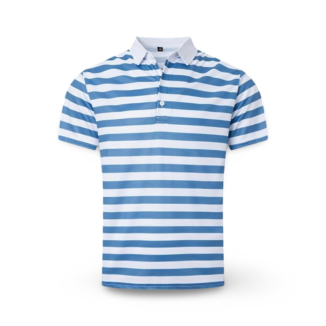 Polo rayé pour homme à manches courtes