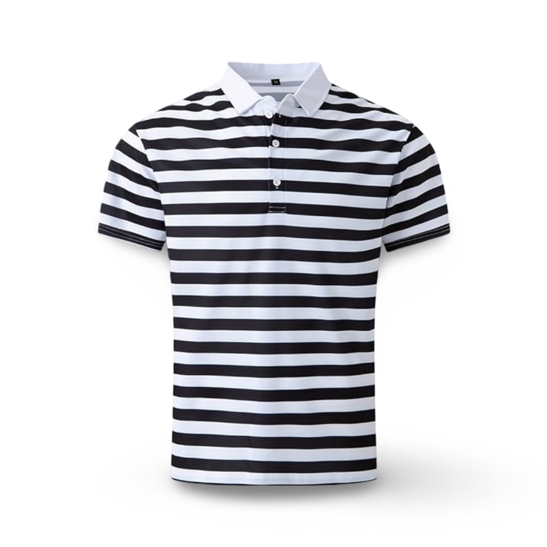 Polo rayé pour homme à manches courtes