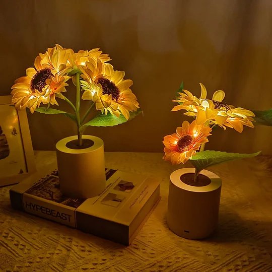 Lampe décorative tournesol rechargeable, 28 cm